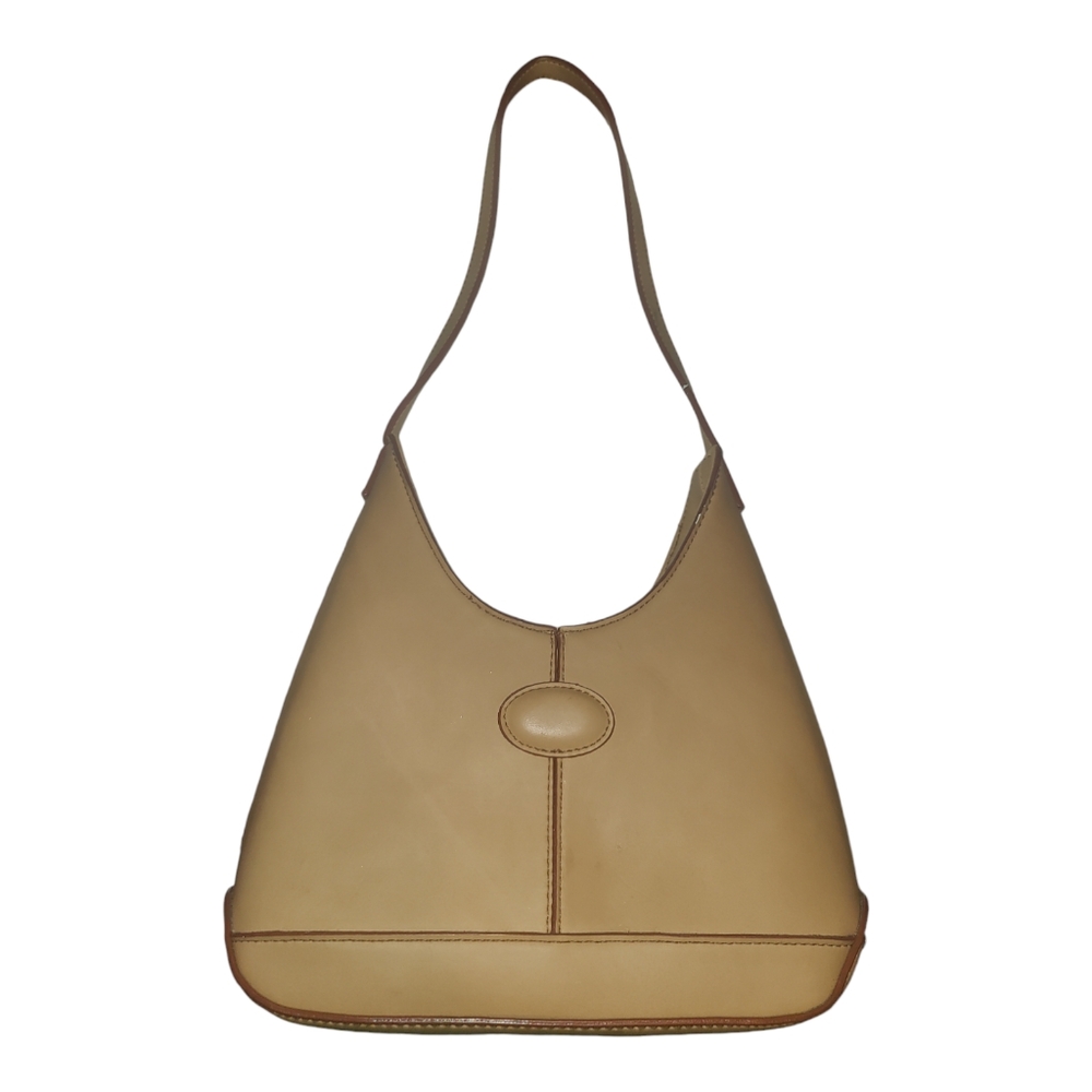 Vintage Giannini Tan Camel Hobo Shoulder Bag Small Purse 9”x9”x2”